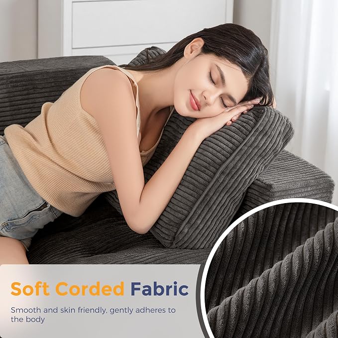 MAXYOYO Loveseat Sofa Couch, Upholstered Bean Bag Chair Cloud 2-Seat - Image 8