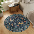 DUKINO 4ft Round Rug, Washable Animal Round Area Rug Non Slip, Non-Shedding - Image 3