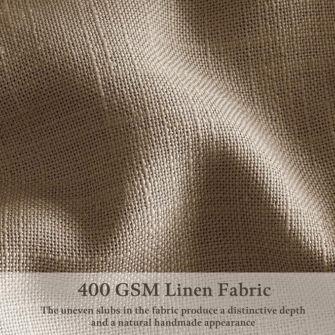 Pinch Pleated Memory Trained Linen Semi Sheer Brown Latte Curtains 50Wx90L | - Image 5