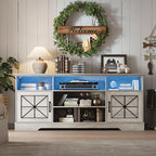 Xixini Farmhouse TV Stand for 65/60/55 Inch Tvs, Rustic Entertainment Center - Image 6