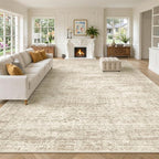 Soalmost 10x14 Area Rugs for Living Room Washable Rug Non-Slip Beige | Large - Image 2