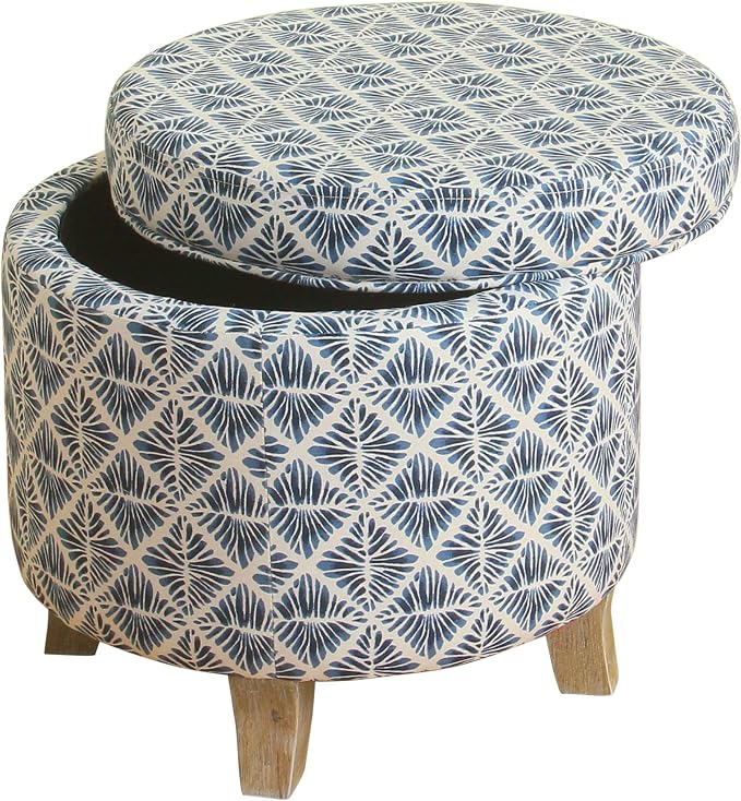 Homepop Home Decor | Upholstered Round Storage Ottoman | Ottoman by HomePop