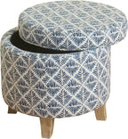 Homepop Home Decor | Upholstered Round Storage Ottoman | Ottoman by HomePop