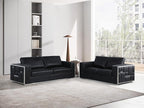 Blackjack Furniture Catania Modern Top Grain Italian Leather Sofa Set - Image 10
