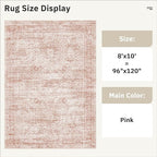 Soalmost Washable Area Rug 8x10 Large Soft Pink Rugs - Image 3