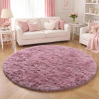 Amdrebio Mauve Pink Round Plush Rug 5Ft - Image 5
