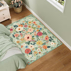 DUKINO 3x4 Area Rug, Floral Washable Rug by DUKINO