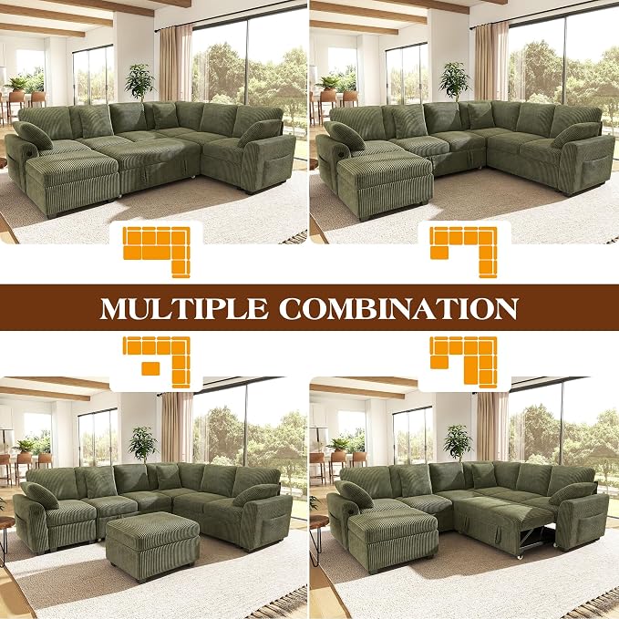Ihanherry 7-Seater Large Sectional Sofa Bed - Image 8