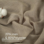 Taupe Linen Boho Curtains 80 inch Length 2 Panels - Image 2
