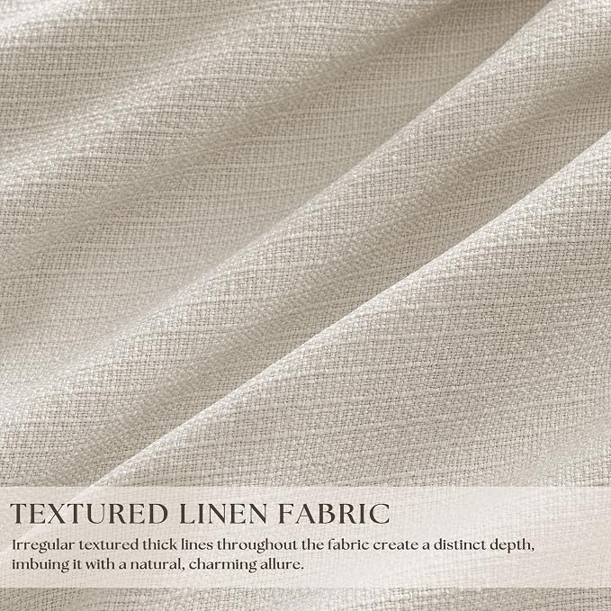 60 Inch Wide Pinch Pleated 100% Blackout Curtains 102 Inches Long, Natural | - Image 2