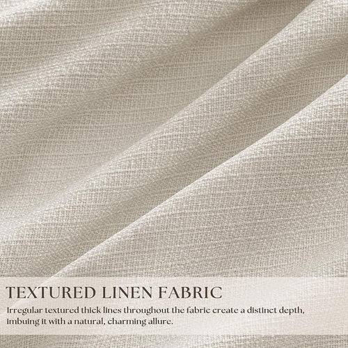 100% Blackout Linen 126 Inch Curtains 2 Panel Set - Image 2