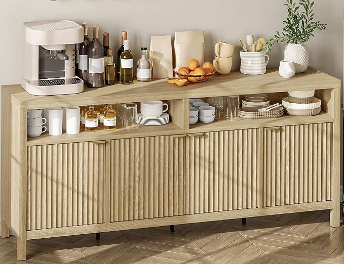 GarveeLife 65 Inch Fluted Sideboard Buffet Cabinet by GarveeLife