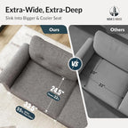 HERA'S HOUSE 3 Pieces Modular Sectional Sofa Sets, Oversized Couch Set - Image 3