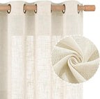 102 inch Natural Linen Curtains by LAMIT