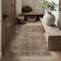 Schweek 3x5 Brown Area Rug Washable Non Slip Vintage Rugs by Schweek