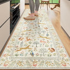 DUKINO 2x6 Runner Rug, Washable Animal Kitchen Rugs Non Slip, Low Pile by DUKINO
