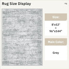 Soalmost Washable Area Rug 8x12 Large Soft Grey Rugs - Image 5