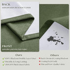90 Inch Olive Green Linen Pinch Pleated Blackout Curtains - Image 6
