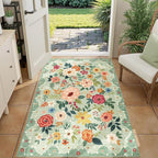 DUKINO 3x4 Area Rug, Floral Washable Rug - Image 4
