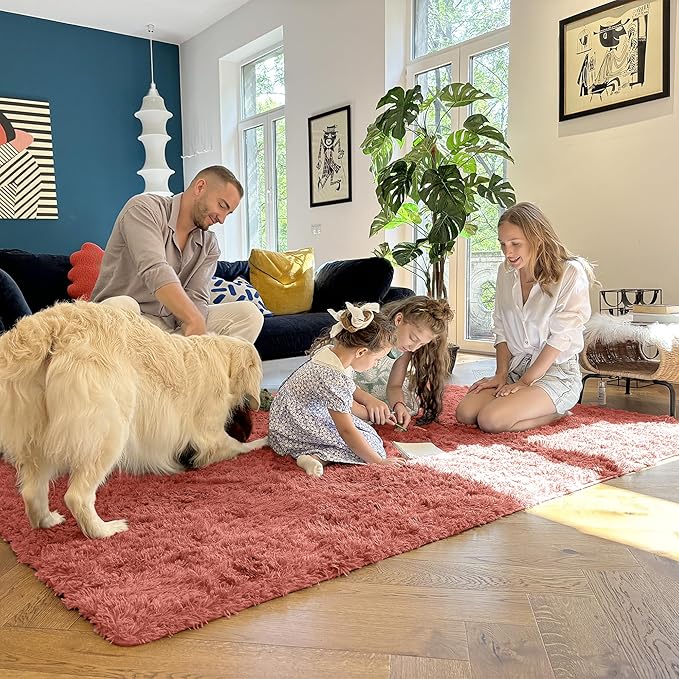 OLANLY Area Rugs for Living Room Bedroom, Machine Washable 4x5.9 ft Soft Fluffy - Image 7