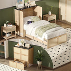 VINGLI Twin Size Rattan Murphy Bed by VINGLI