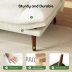 Marsail 66" Futon Sofa Bed, Convertible Corduroy Futon Couch - Image 4