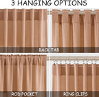 Peach Quartz Curtains 90 Inches Long 2 Panel Set Back Tab Rod Pocket Linen - Image 2