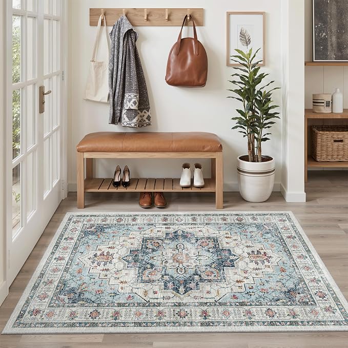 Madane Area Rug 4x6 Washable Rugs Vintage - Image 4