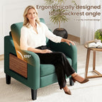 Accent Chair for Living Room Modern Linen Upholstered Armchair Side Wooden - Image 6