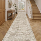 Soalmost Washable 3x16 Hallway Runner Rug Non-Slip Kitchen Entry Rugs Brown | - Image 2
