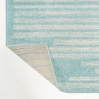 JONATHAN Y Khalil Modern Berber Stripe Turquoise/Cream Indoor Area Rug - Image 9