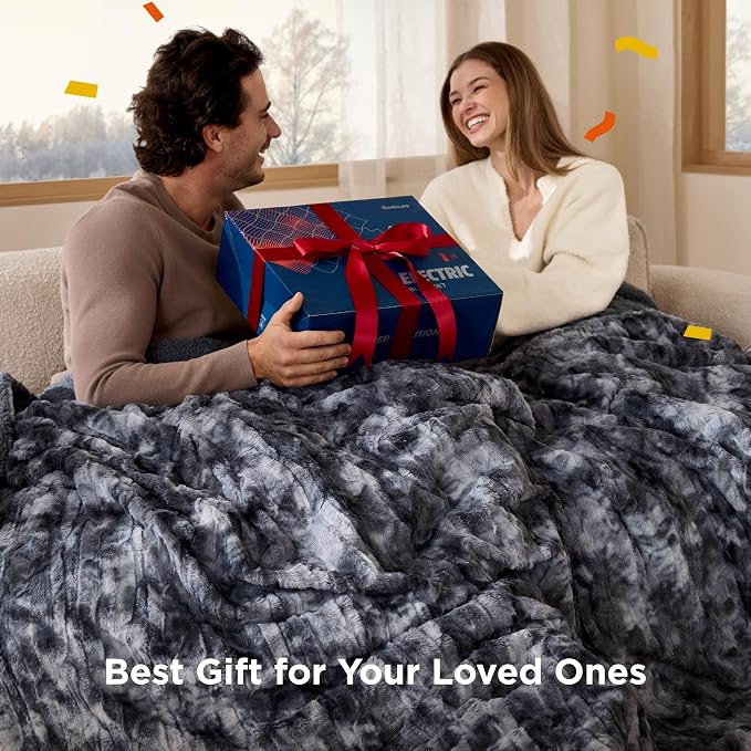 Bedsure Faux Fur Electric Blanket Queen Size, Dual Control Heated Blanket Queen - Image 8