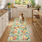 DUKINO 2x6 Runner Rug, Floral Washable Rug - Image 4