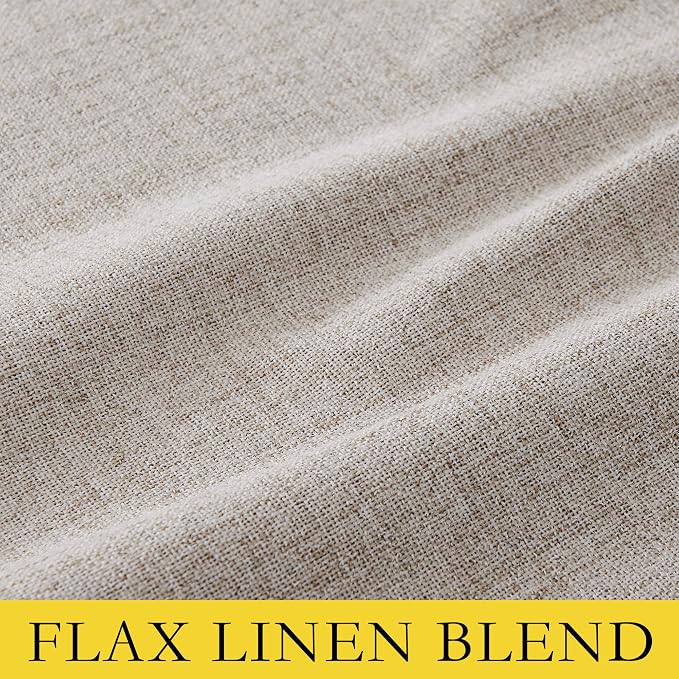 NICETOWN Natural Linen Blackout Curtain Panels 52 x 68 Inch, Thermal Liner - Image 9