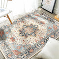 RELEANY Washable Area Rug, Water Repellent, Pet Friendly, Vintage Floral Boho by RELEANY