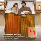 Bedsure Heated Blanket Queen Size, Dual Control Electric Blanket, 6 Heat/6 - Image 3