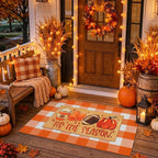 2 Pcs Fall Football Doormat, Layered Pumpkin Welcome Mat - Image 6