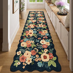 DUKINO 2x8 Washable Runner Rug, Floral Non Slip Kitchen Rugs, Soft Throw Rug - Image 3