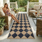 Lahome Checkered Easy Jute Non Slip Kitchen Runner, Checkerboard Indoor Outdoor - Image 7