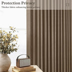 Pinch Pleat Linen Memory Trained Semi Sheer Brown Curtains 126 Inches Long | - Image 6