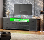 Huuger 70 Inch TV Stand for 75, 80 Inch TV, 11 Drawer Long Dresser - Image 2