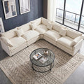 111.4" V-Shaped Corner Couch Sectional｜5 Seat Customizable Modular Cloud by MUDANT
