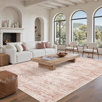 Soalmost Washable Area Rug 8x10 Large Soft Pink Rugs by Soalmost