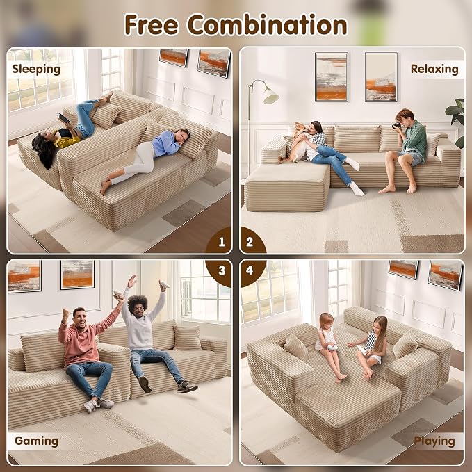 ovios 104" Cloud Boneless Couch - Image 6