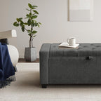 GRAINELL Storage Ottoman Bench, Upholstered Tufted Bedroom Bench - Image 3