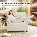 44.5" Oversized Accent Chair, Comfy Chenille Fabric Living Room Chairs - Image 3