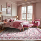Area Rugs for Living Room, 4x6 Washable Rugs for Bedroom, Non-Slip Floral - Image 6