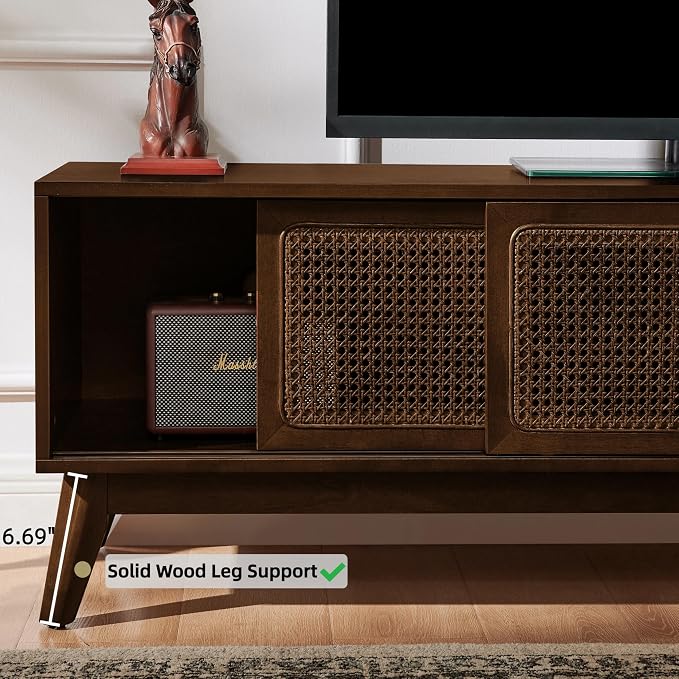 LKTART Boho Mid Century TV Stand, Media Console - Image 5