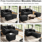 58" Cloud Couch Loveseat, Deep Seat Modular Sectional Sofa - Image 5