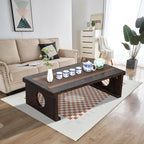Foldable Japanese Coffee Table，Folding Japanese Floor Table，Natural Brown - Image 6